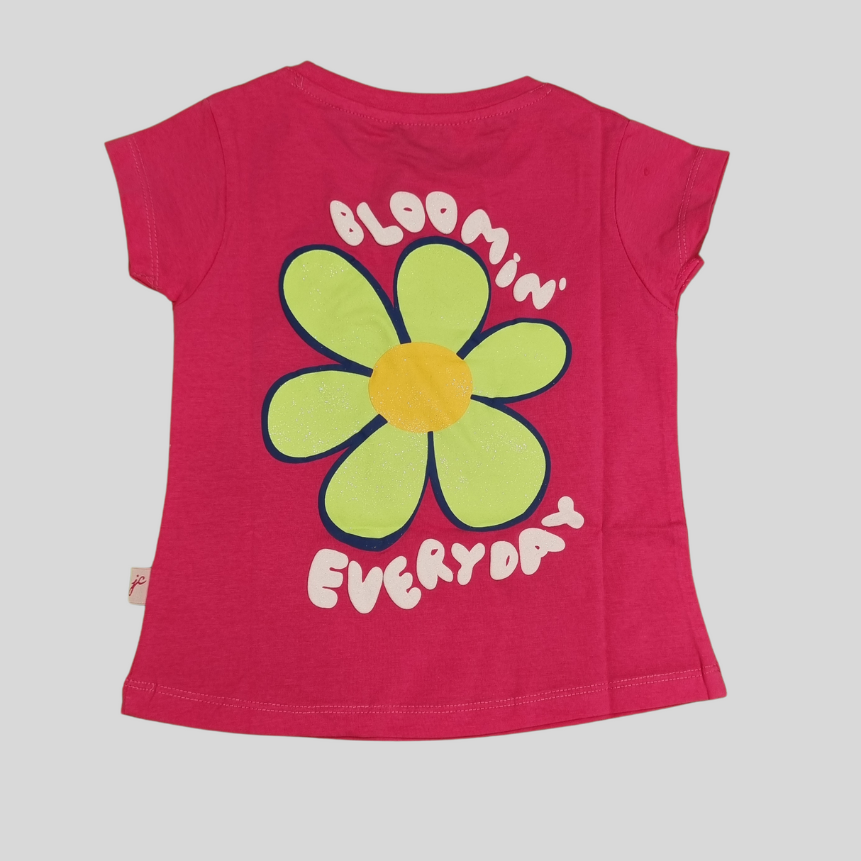 Girls' "Blooming Everyday" Flower Graphic T-Shirt – Hot Pink