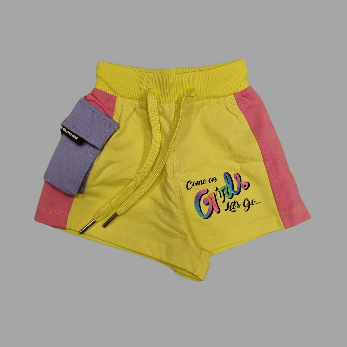 Girls' "Come On Girls, Let's Go Party" Summer Co-ordinate Set – Yellow & Blue