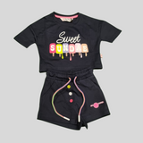 Sweet Sundae Girls' Summer Co-ordinate Set – Available in Black & Navy Blue