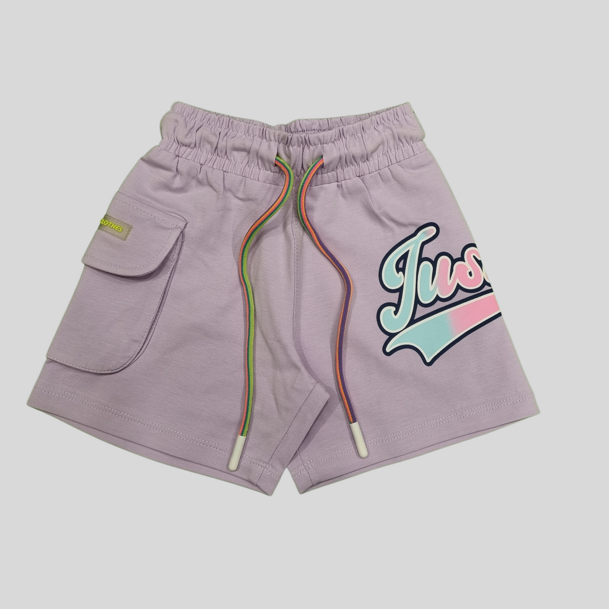 Girls’ Justice Themed Summer Co-ordinate Set – T-Shirt & Shorts (Green & Purple)