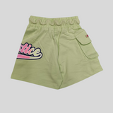 Girls’ Justice Themed Summer Co-ordinate Set – T-Shirt & Shorts (Green & Purple)