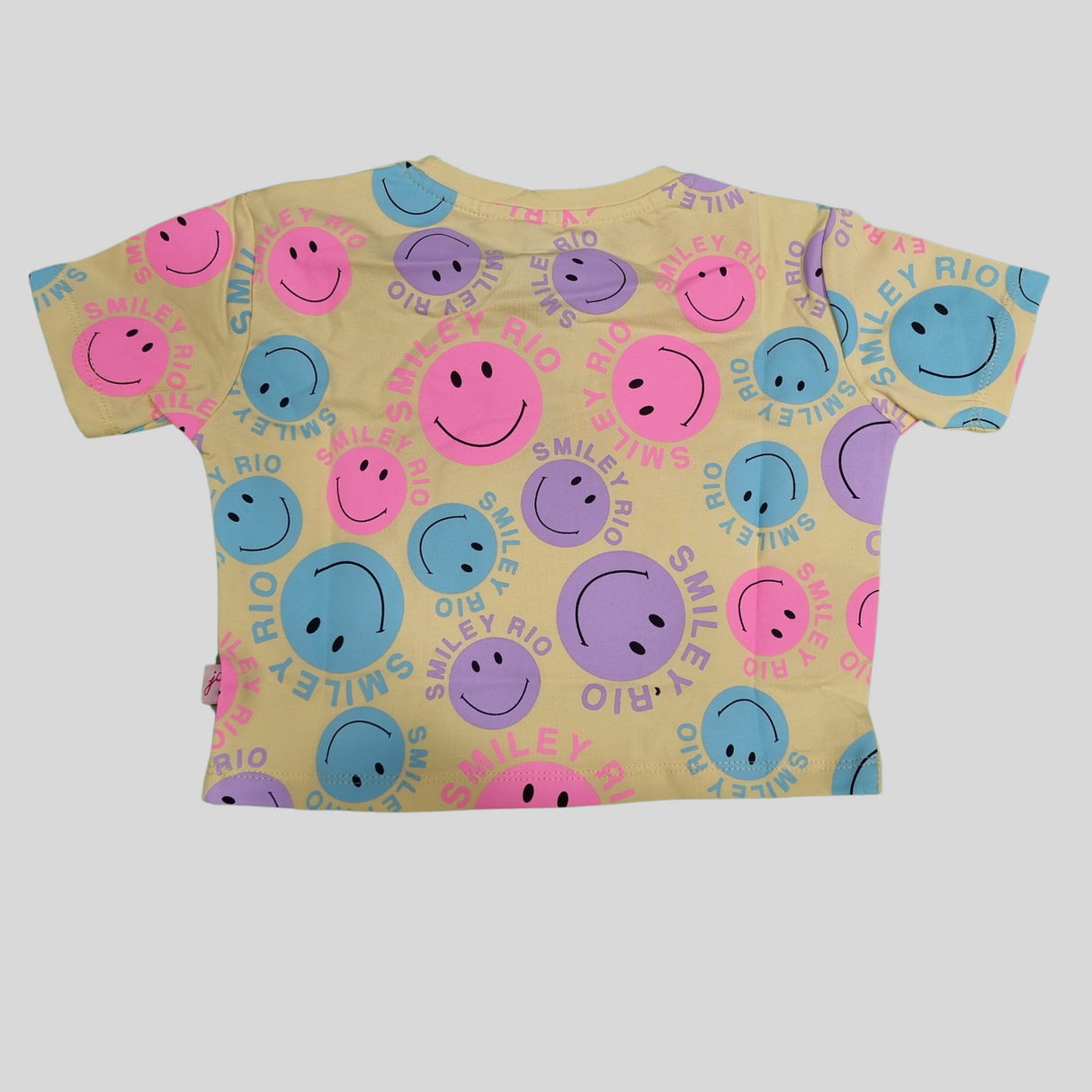 Smiley Rio Girls Summer Co-Ordinate Set – Fun Emoji Print Top & Shorts Combo