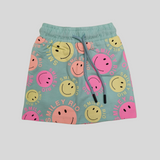 Smiley Rio Girls Summer Co-Ordinate Set – Fun Emoji Print Top & Shorts Combo