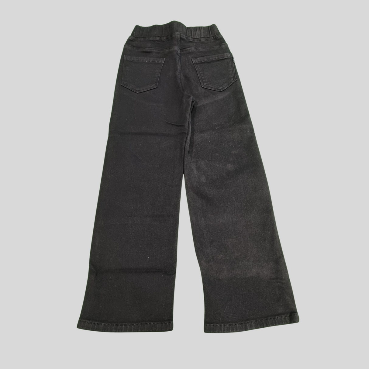 Girls’ Wide-Leg Stretch Jeans – 2 Colors (Black & Navy Blue)
