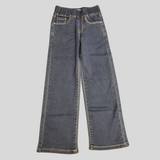 Girls’ Wide-Leg Stretch Jeans – 2 Colors (Black & Navy Blue)