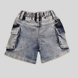 Boys’ Washed Denim Cargo Shorts – Casual Summer Style