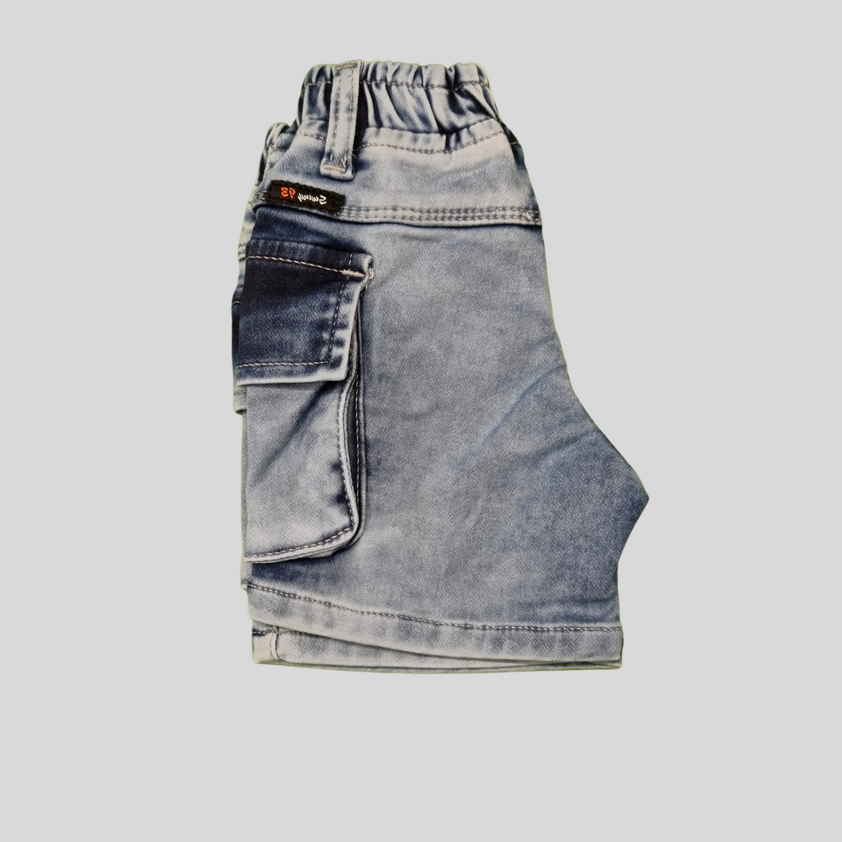 Boys’ Washed Denim Cargo Shorts – Casual Summer Style