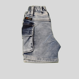 Boys’ Washed Denim Cargo Shorts – Casual Summer Style