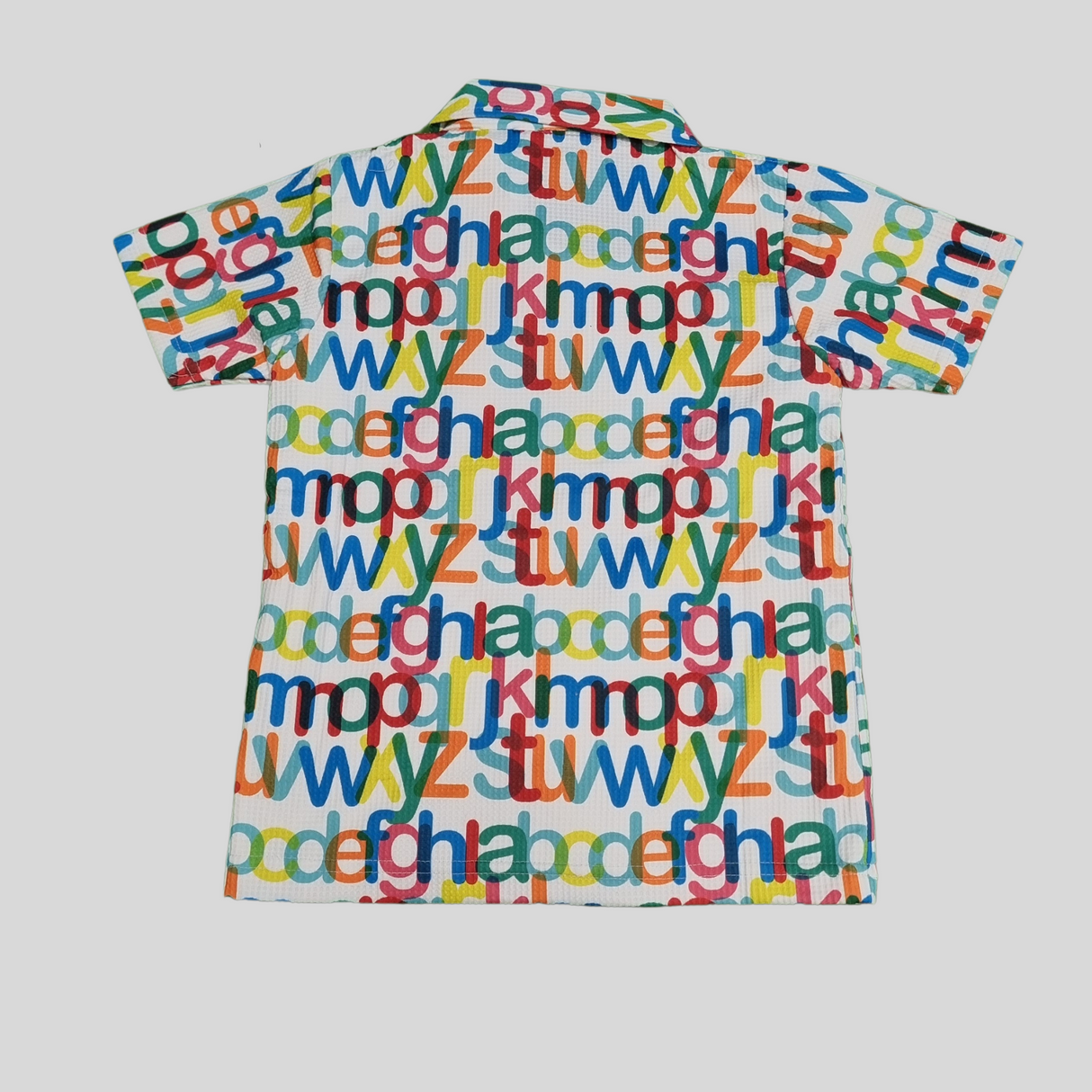 Boys Alphabet Print Zipper Jacket – Black & White Multicolor Typography Design