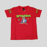 Boys Red Graphic T-Shirt – “AISENTM” Streetwear Style