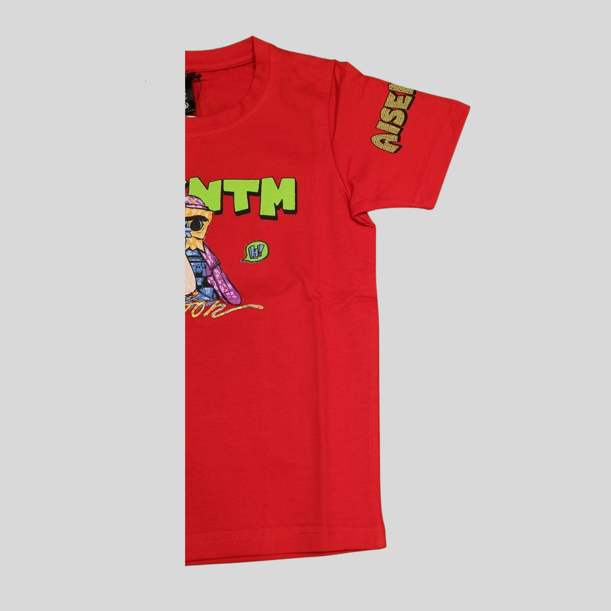 Boys Red Graphic T-Shirt – “AISENTM” Streetwear Style