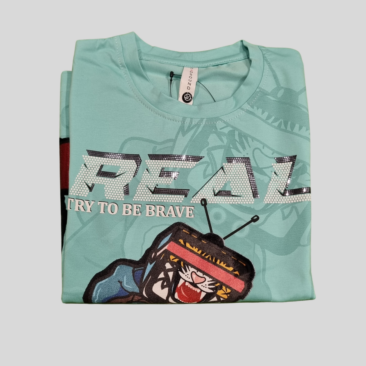 Boys’ Graphic T-Shirt – “REAL Try to Be Brave” Skate Style Tee