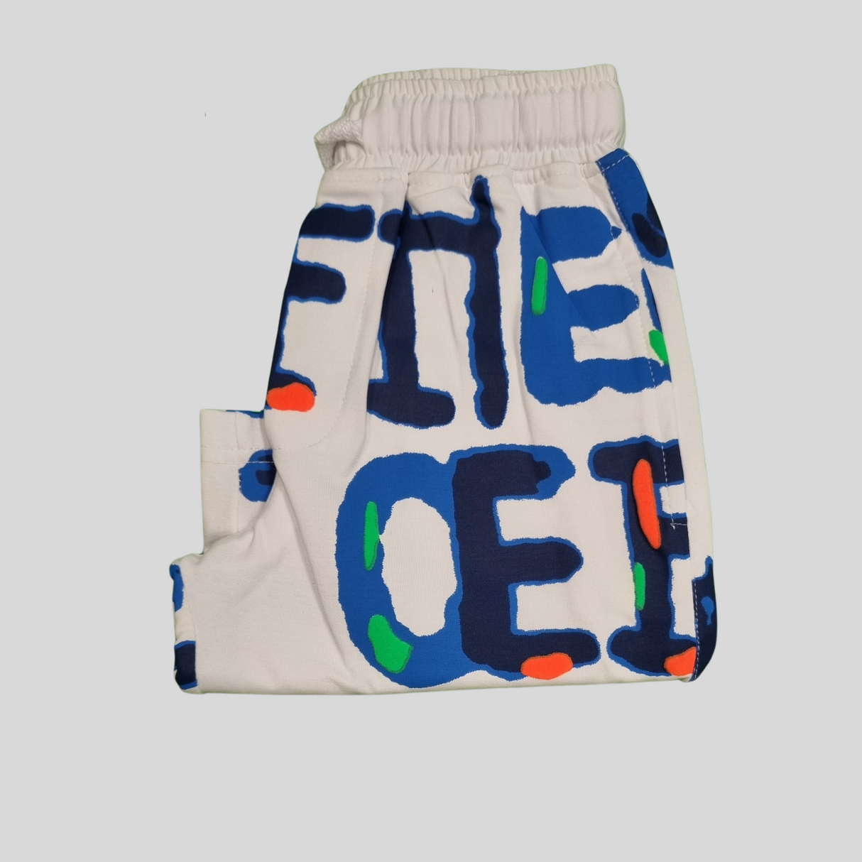 Bold Letter Print Boys’ Co-Ordinate Set – White Tee & Shorts Combo