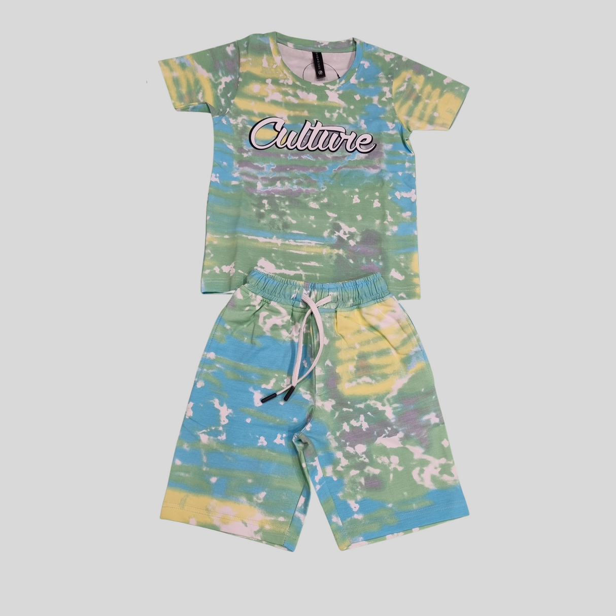 Boys' Tie-Dye "Culture" T-Shirt & Shorts Co-Ordinate Set – Summer Streetwear Style