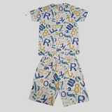 Boys Alphabet & Numbers Print Co-Ordinate Set – T-Shirt & Shorts