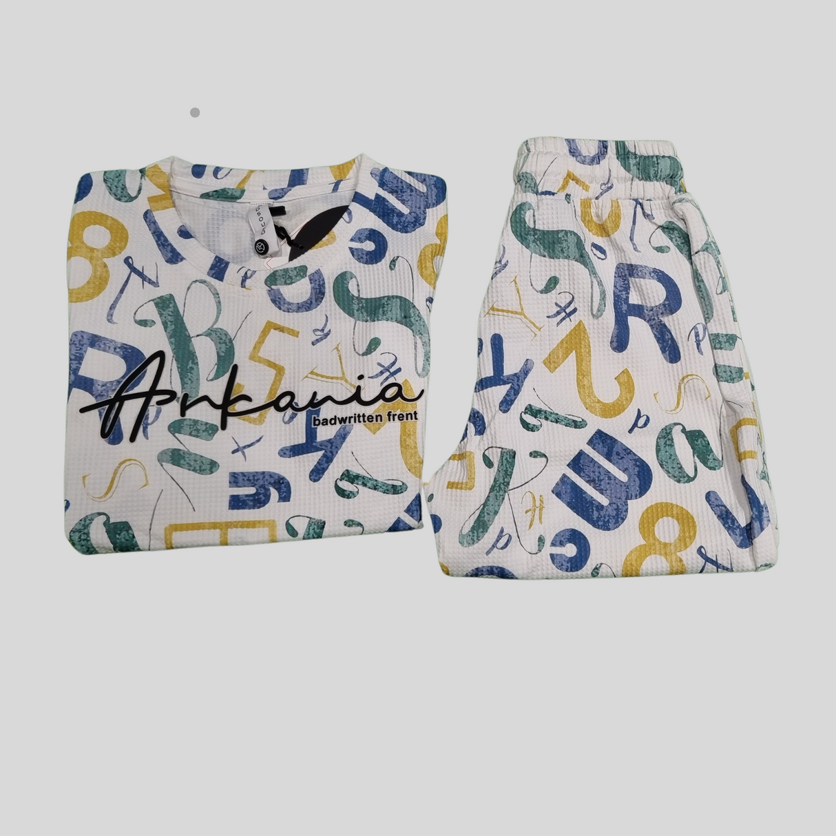 Boys Alphabet & Numbers Print Co-Ordinate Set – T-Shirt & Shorts