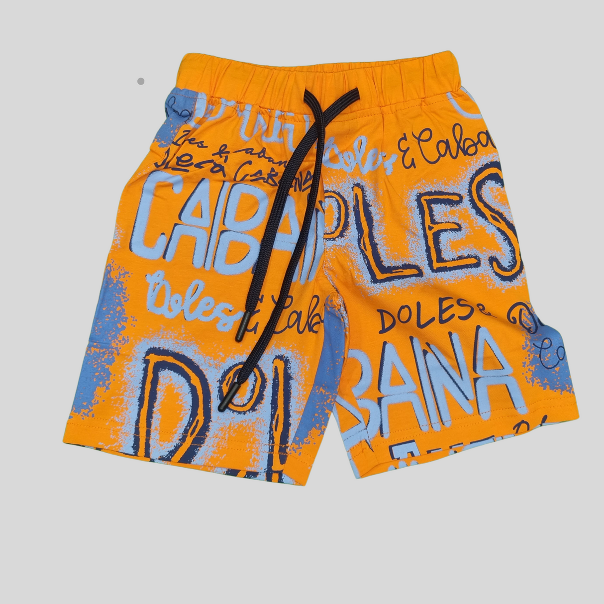 Boys’ Bold Graffiti Print T-Shirt and Shorts Set – Orange