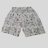 Trendy Graphic Print Cotton Shorts – Perfect for Casual Comfort -Cream