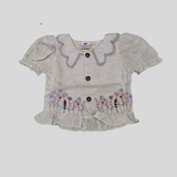 Girls’ Floral Embroidered Top & Patchwork Skirt Set – Ethnic Charm with Modern Elegance