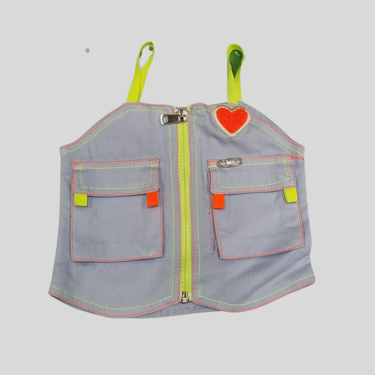 Trendy Girls’ Cargo Pocket Coordinate  Set – Neon Edge Street Style