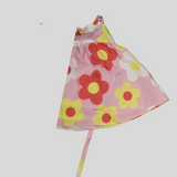 Girls' Pink Sleeveless Dress with Colorful Floral Print – Summer Casual Wear