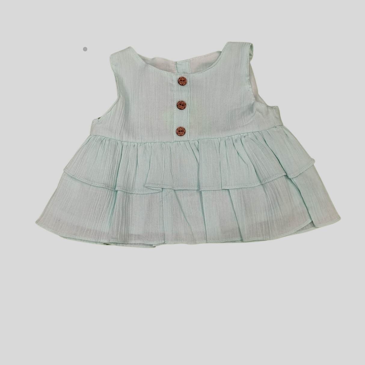 Girls' Sleeveless Co-Ordinate Set – Ruffle Top & Elastic Waist Pants -Blue