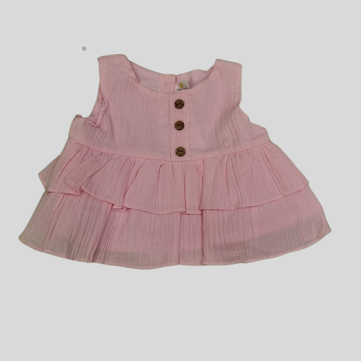 Girls' Light Pink Ruffle Top & Wide-Leg Pants Set – Summer Casual Outfit