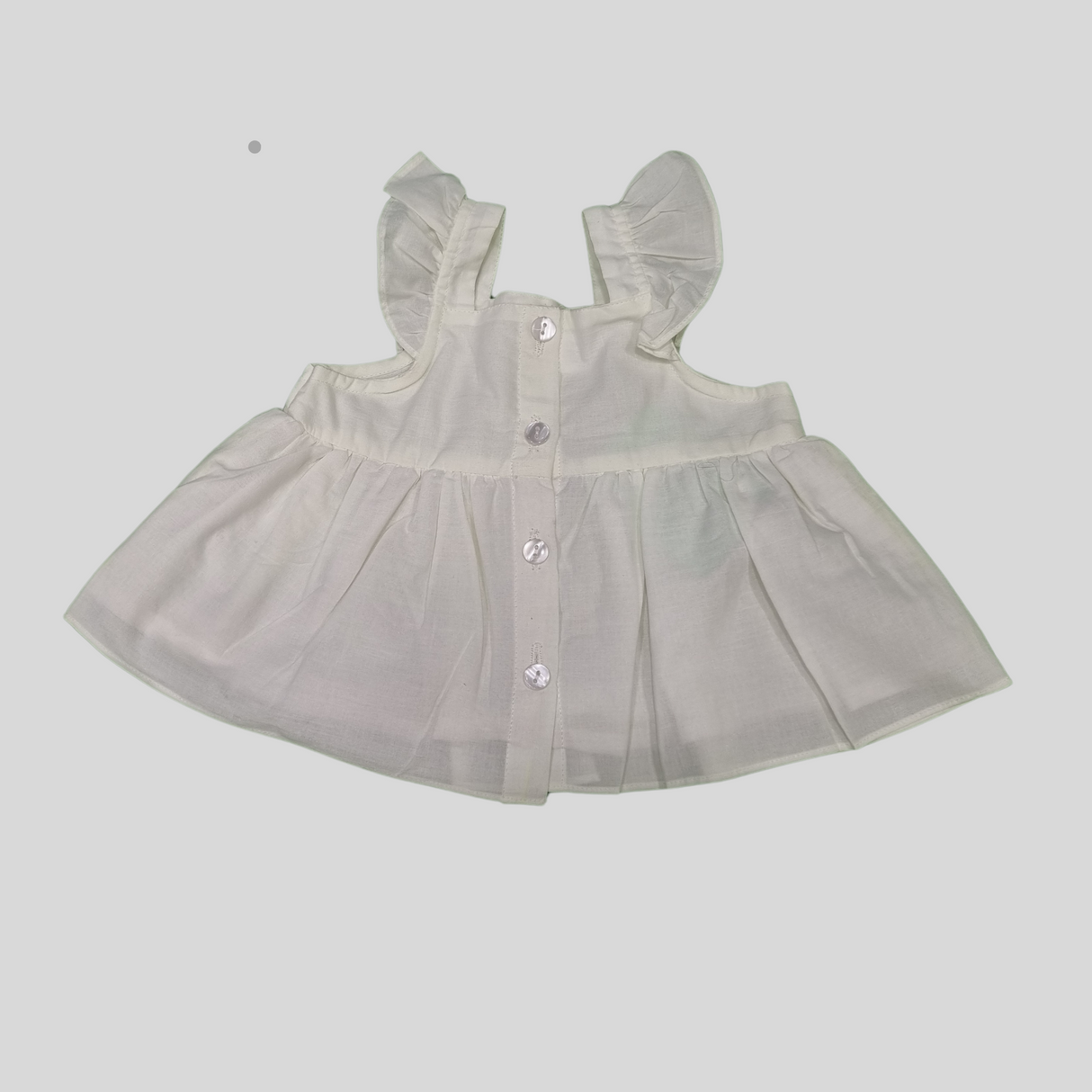 Girls' White & Neon Embroidered Co-Ordinate Set – Ruffle Strap Top & Wide-Leg Pants