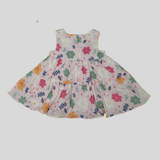 Baby Girls' Sleeveless Floral Frock – Multi-Color Summer Dress with Flower Accent