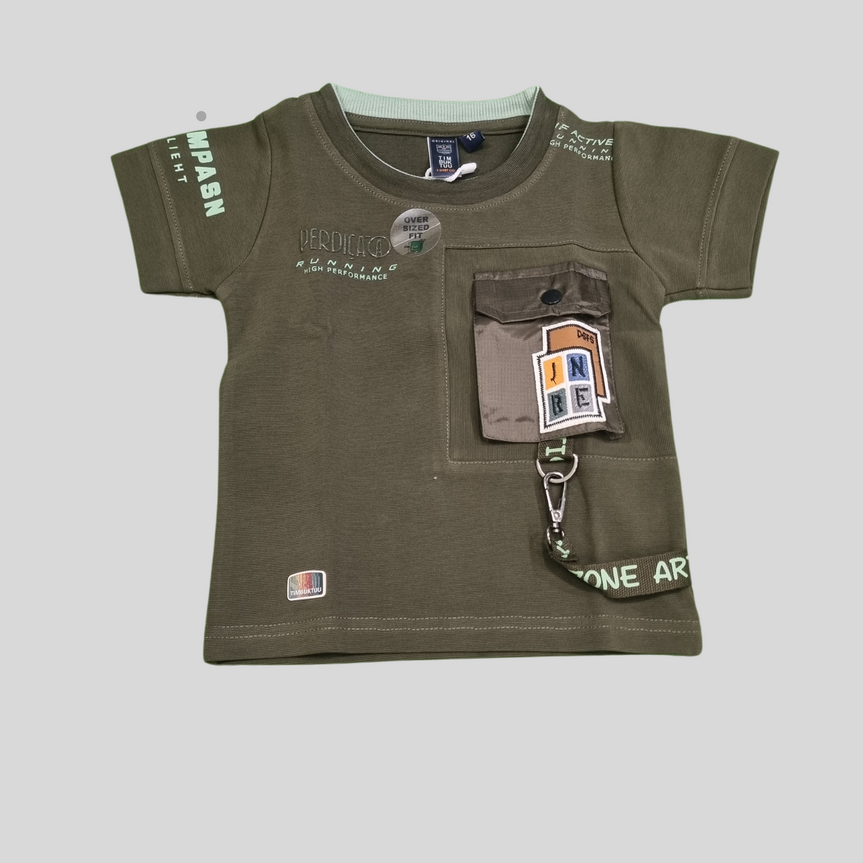 Stylish Boys' T-Shirt with Utility Pocket & Patch Details – Trendy & Functional