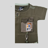 Stylish Boys' T-Shirt with Utility Pocket & Patch Details – Trendy & Functional