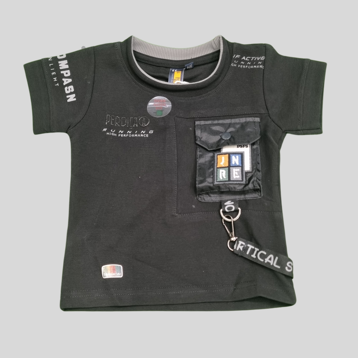 Stylish Boys' T-Shirt with Utility Pocket & Patch Details – Trendy & Functional