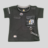 Stylish Boys' T-Shirt with Utility Pocket & Patch Details – Trendy & Functional