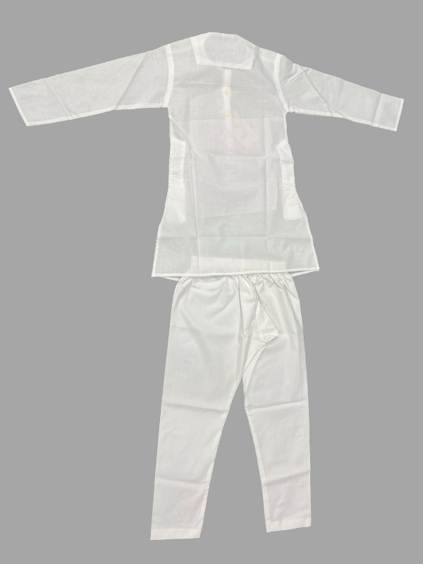 Boys’ White Kurta Pajama with Tricolor Sash – Independence Day Special Outfit