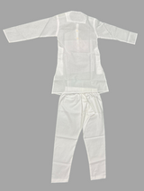 Boys’ White Kurta Pajama with Tricolor Sash – Independence Day Special Outfit