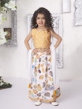 Girls Traditional Sleeves Less Long Choli - Orange