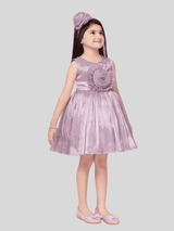 Girls Party Regular Party Frock with work - Purple