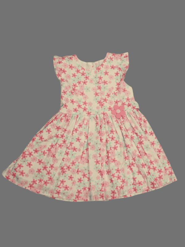 Girls Casual Printed Cotton Frocks - Pink