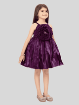 Girls Party Regular Party Frock with work - Purple