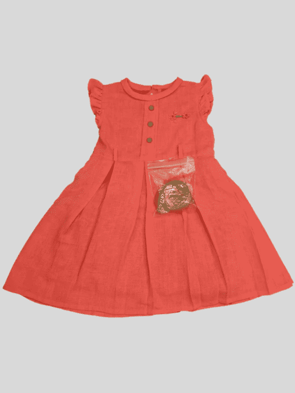 Girls Casual Printed Cotton Frocks - Pink