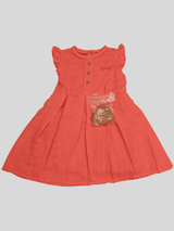 Girls Casual Printed Cotton Frocks - Pink