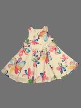 Girls Casual Printed Fancy Frocks - White