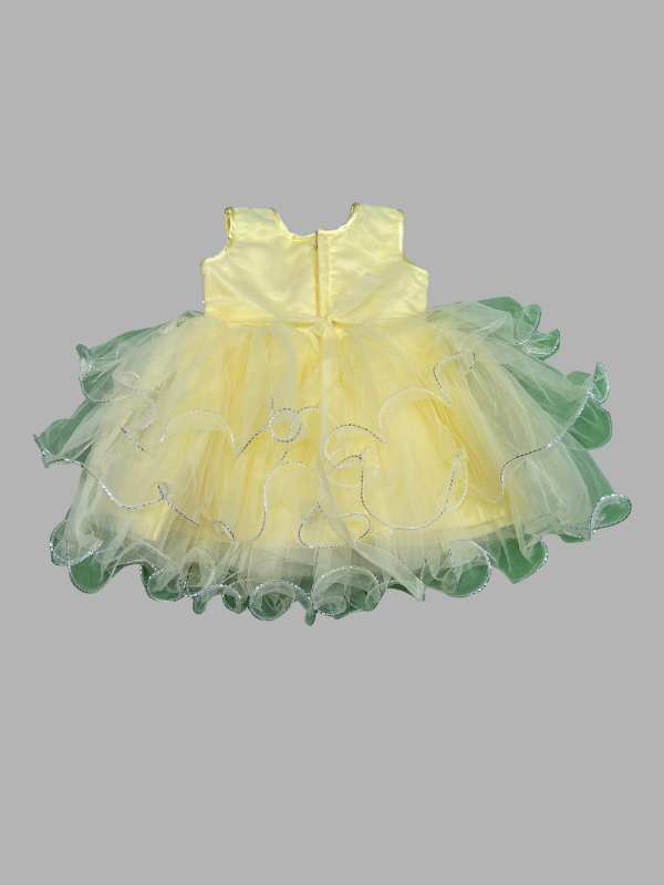 Baby Girls Midi/Knee Length Party Dress  (Yellow , Sleeveless)