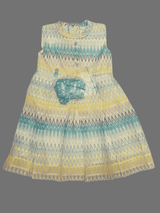 Girls Casual Printed Cotton Frocks - Blue