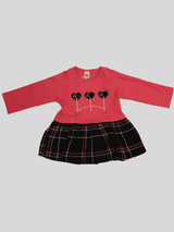Girls Casual Printed Cotton Frocks - Pink