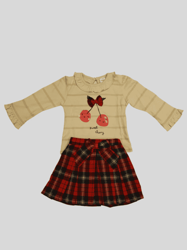 Girls Casual Printed Fancy Frocks - Cream