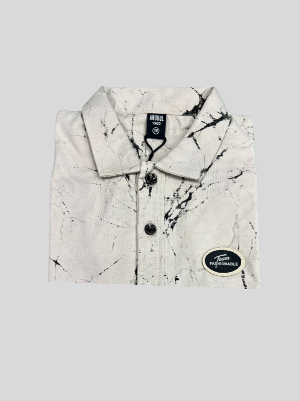 Boys' Cream Polo T-Shirt–Button Detail Design