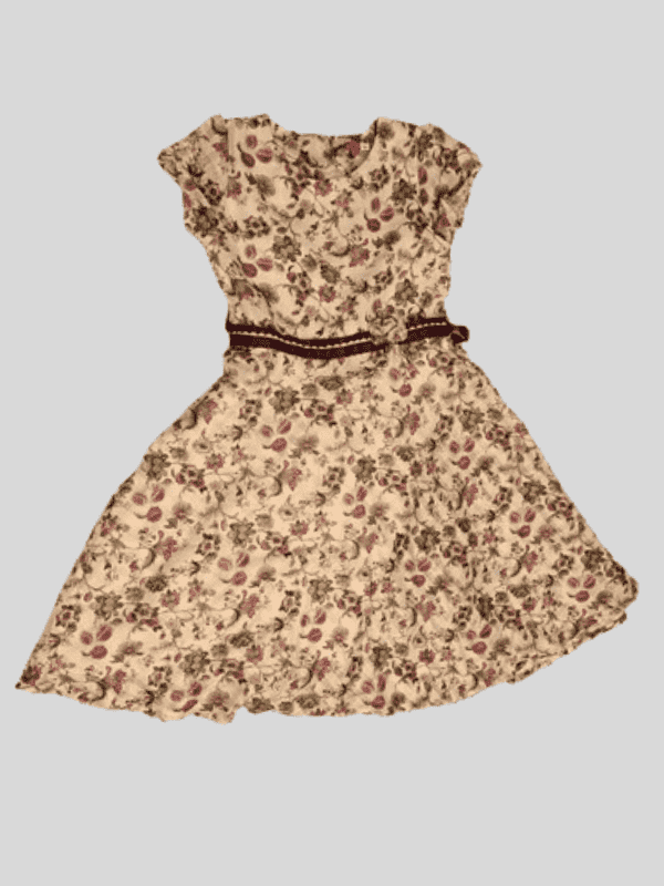 Girls Casual Printed Cotton Frocks - Purple