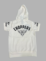 Boys Cream Graphic Printed Hoodie T-Shirt – Biker Rider Theme