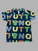 Boys Multicolor Alphabet Print Co-Ord Set (T-Shirt & Shorts)